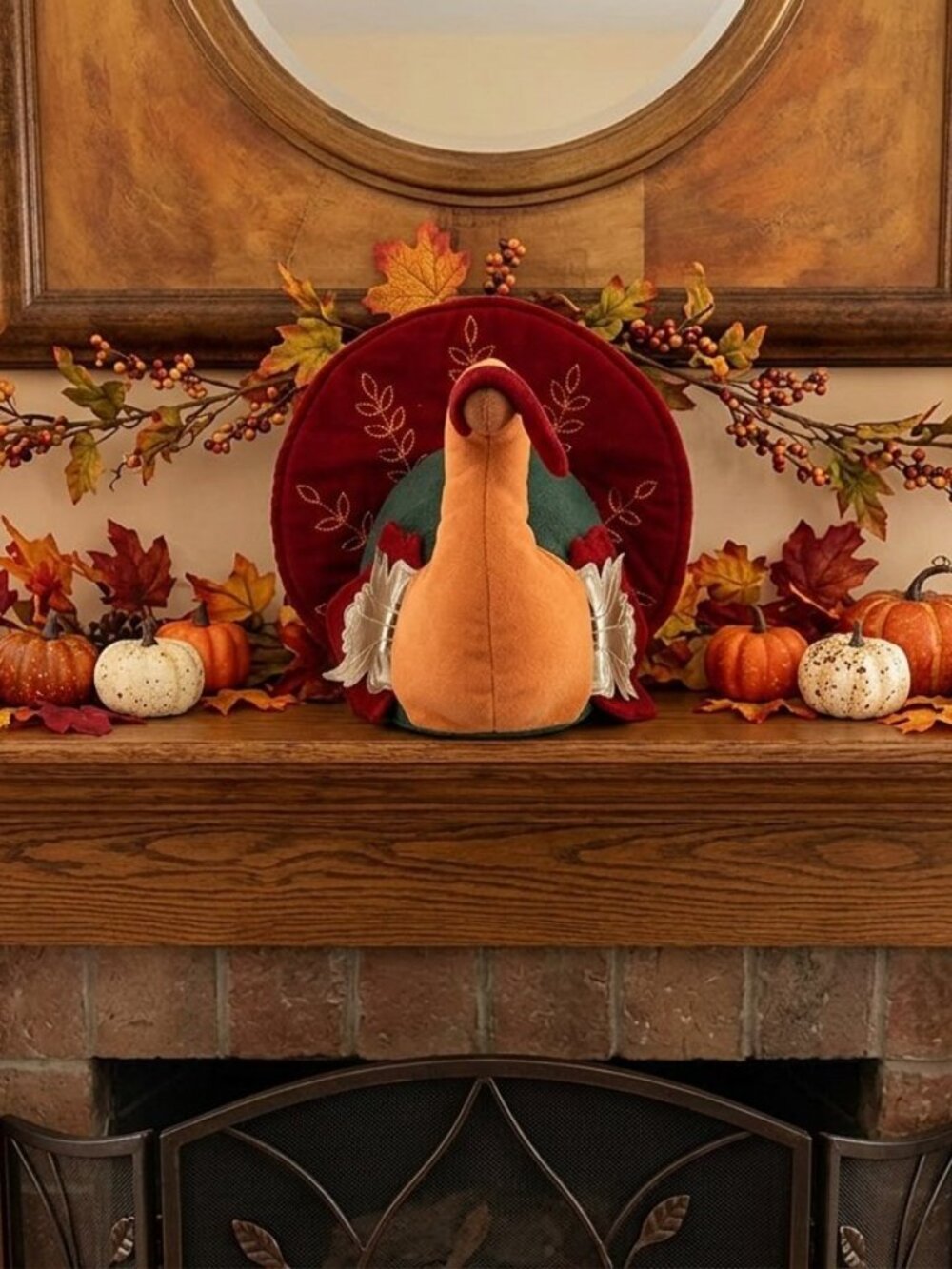 Hallmark Turkey Decoration Centerpiece Thanksgiving Plush Stuffed Autumn Fall 9"